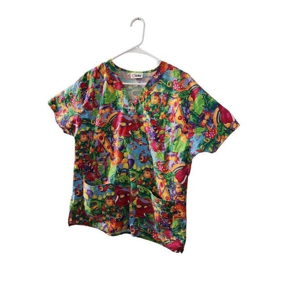 Life Scrub top L jungle animals giraffe - Picture 4 of 9